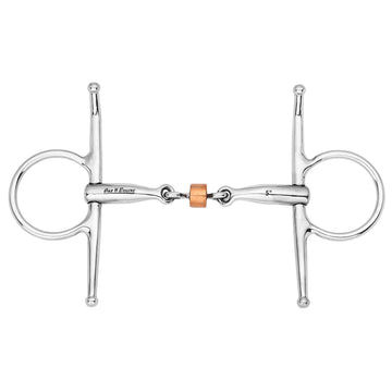 BAR H EQUINE Full Cheek Snaffle Bit with Three-Piece Copper Roller